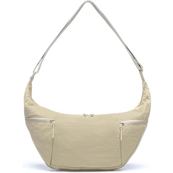 Nylon Crossbody Bag for Women, Khaki - Picture 2 of 7